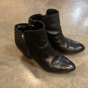 Black leather Frye booties